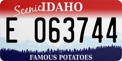 ID license plate E063744
