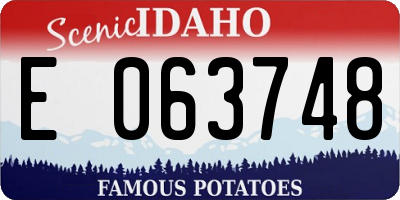 ID license plate E063748