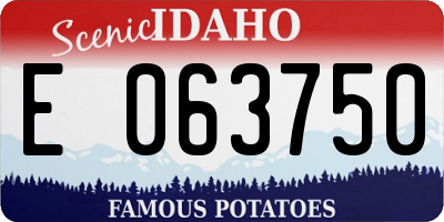 ID license plate E063750