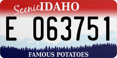 ID license plate E063751