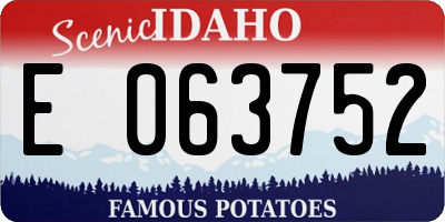 ID license plate E063752