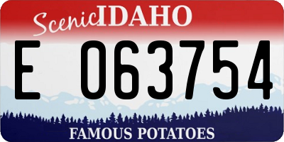 ID license plate E063754