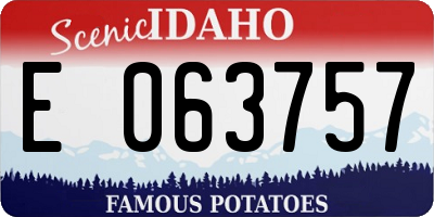 ID license plate E063757