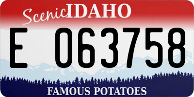 ID license plate E063758