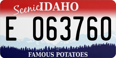 ID license plate E063760