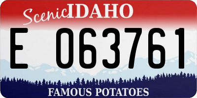 ID license plate E063761