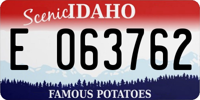ID license plate E063762