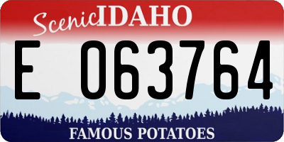 ID license plate E063764