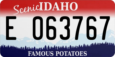 ID license plate E063767