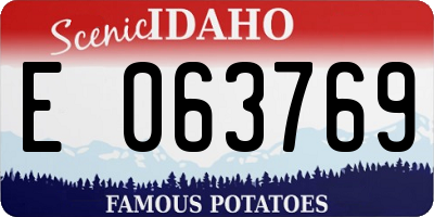 ID license plate E063769