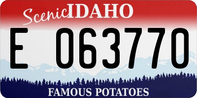ID license plate E063770