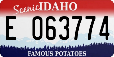 ID license plate E063774