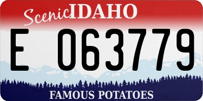 ID license plate E063779