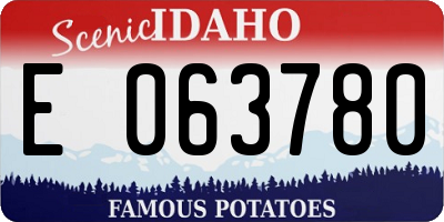 ID license plate E063780