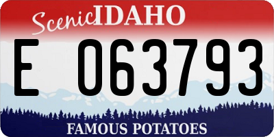 ID license plate E063793