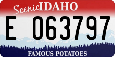 ID license plate E063797