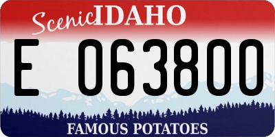 ID license plate E063800