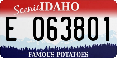 ID license plate E063801