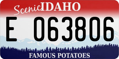 ID license plate E063806