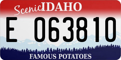 ID license plate E063810