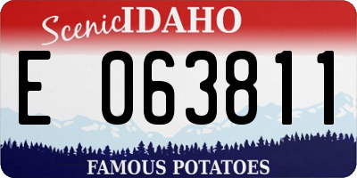 ID license plate E063811