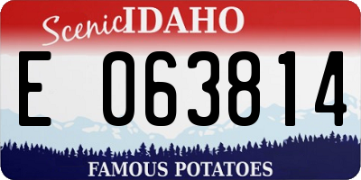 ID license plate E063814