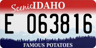 ID license plate E063816