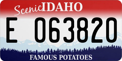 ID license plate E063820