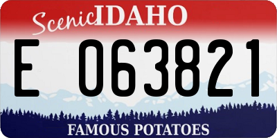 ID license plate E063821