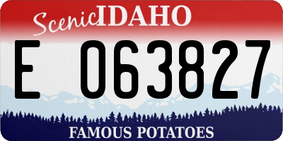 ID license plate E063827