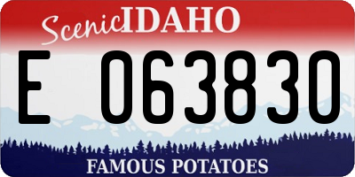 ID license plate E063830