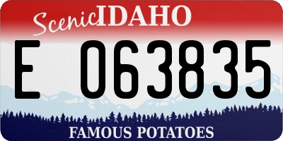 ID license plate E063835