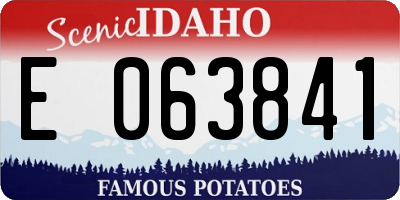ID license plate E063841