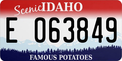 ID license plate E063849