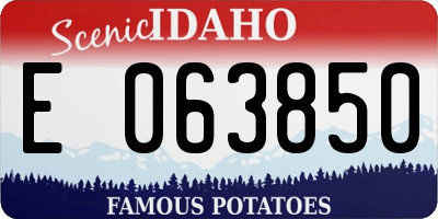 ID license plate E063850