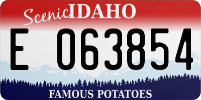 ID license plate E063854
