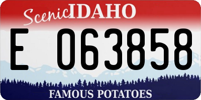 ID license plate E063858