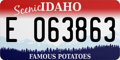 ID license plate E063863