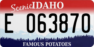 ID license plate E063870