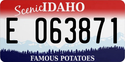 ID license plate E063871