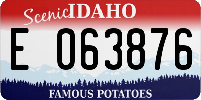 ID license plate E063876