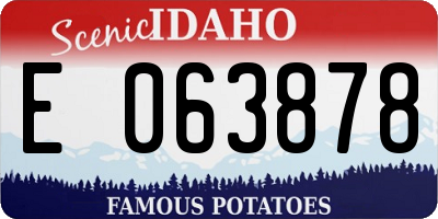 ID license plate E063878