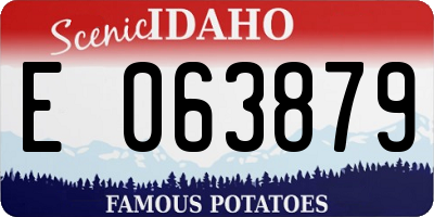 ID license plate E063879