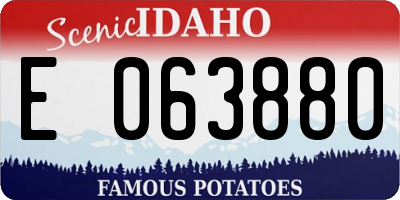 ID license plate E063880