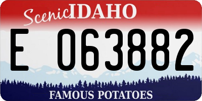 ID license plate E063882