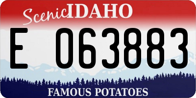 ID license plate E063883