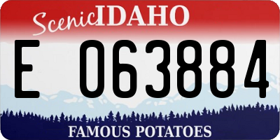 ID license plate E063884
