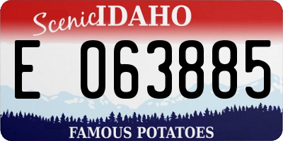 ID license plate E063885
