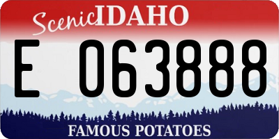 ID license plate E063888