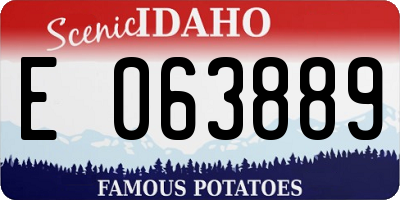 ID license plate E063889
